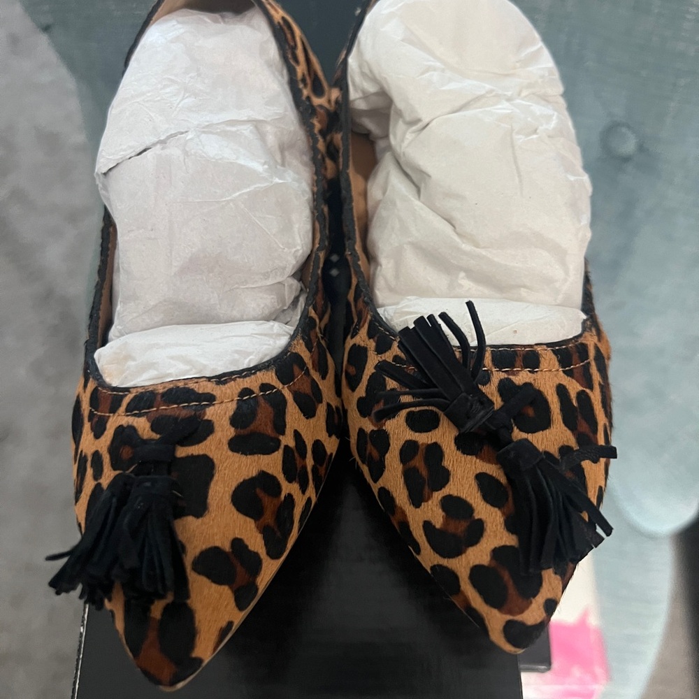 J. Crew Factory Leopard Print Tassel Loafers